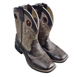 Laredo Kids Brown LC2261 Square Toe Western Cowboy Boots Size 3M